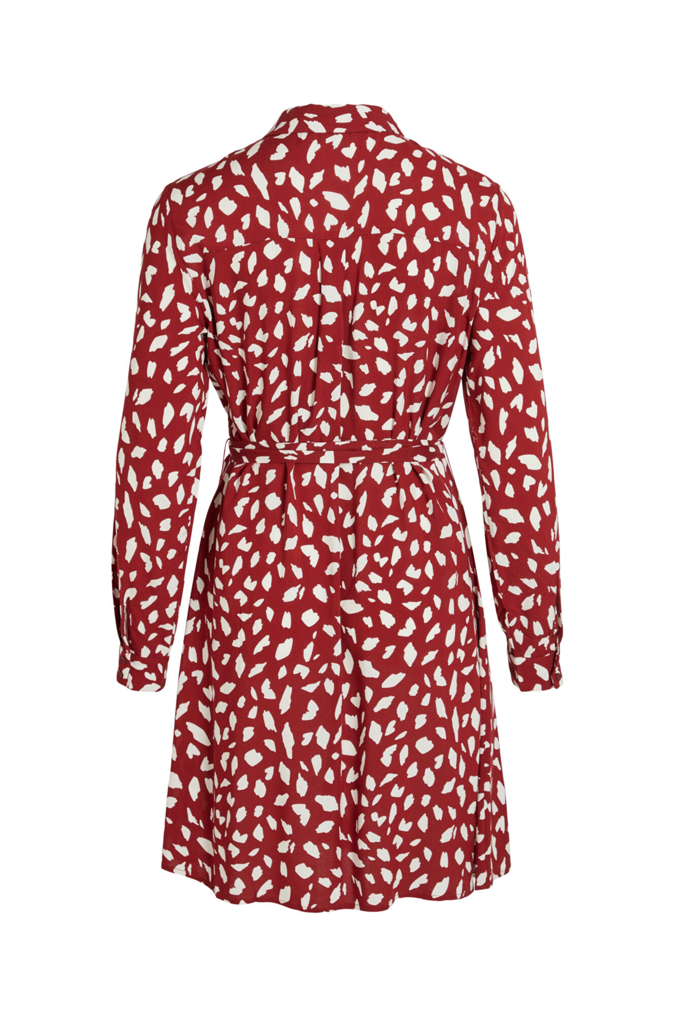 Vestido curto estilo camisa - Vermelho