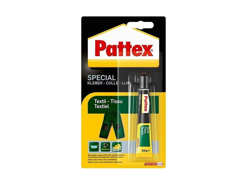 Pattex Spezialkleber Textil 20 g, Transparent Textilkleber