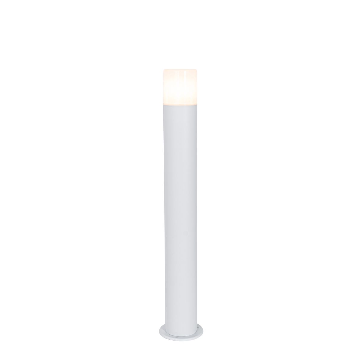 Staande buitenlamp wit met opaal witte kap 70 cm - Odense