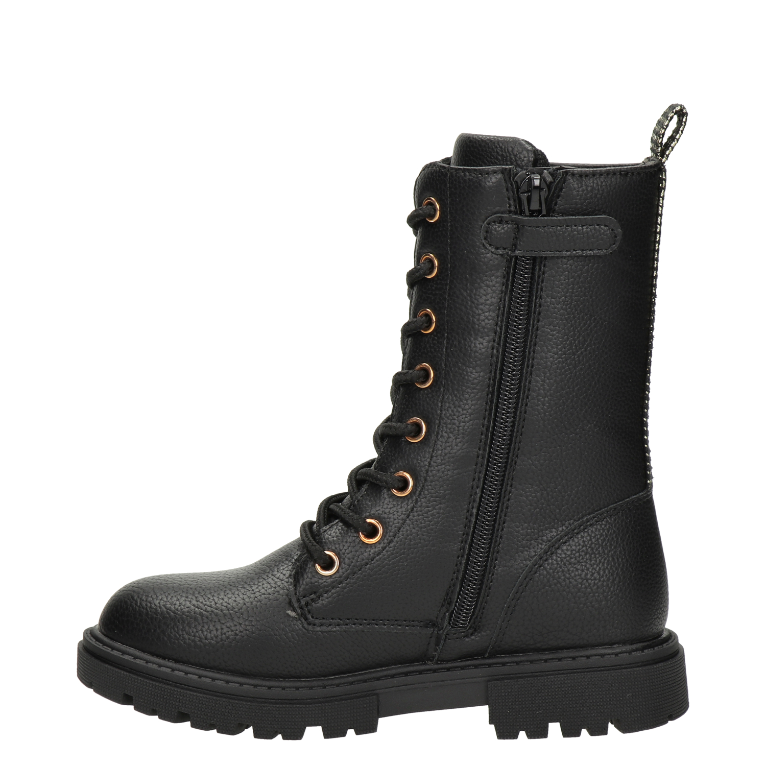 meisjes veterboot Nelson Kids Zwart