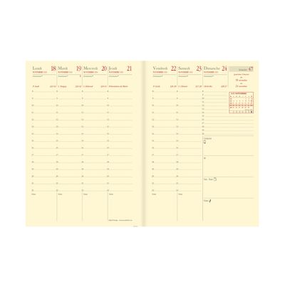 Agenda Marlow Affaires Prestige avec répertoire - 1 semaine sur 2 pages - 10 x 15 cm - camel - Quo Vadis