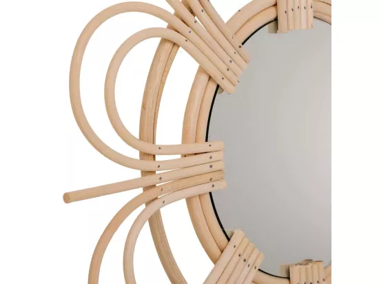 Miroir en bambou marron d40/16,5x02h