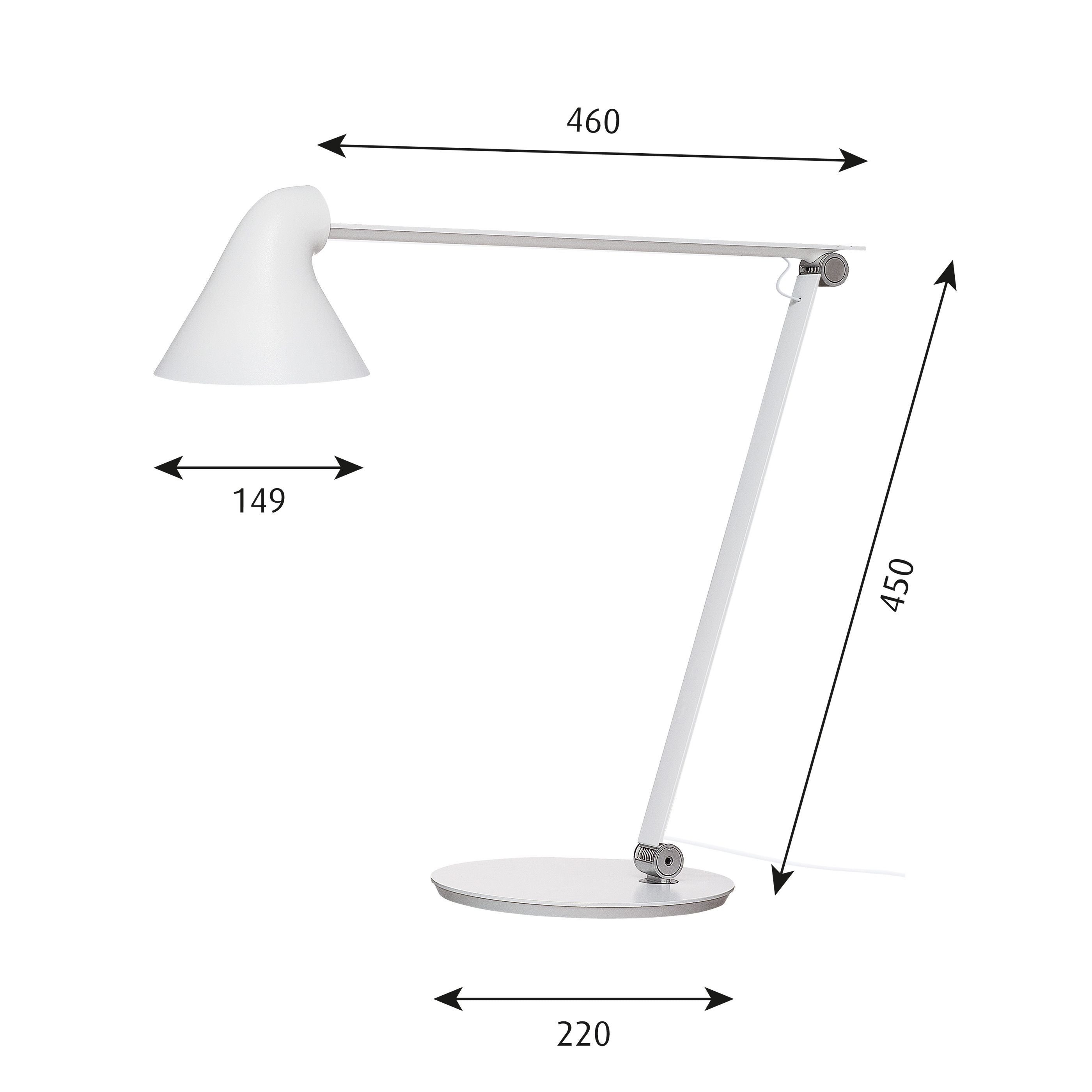 Louis Poulsen NJP bureaulamp LED 2700K lichtgrijs