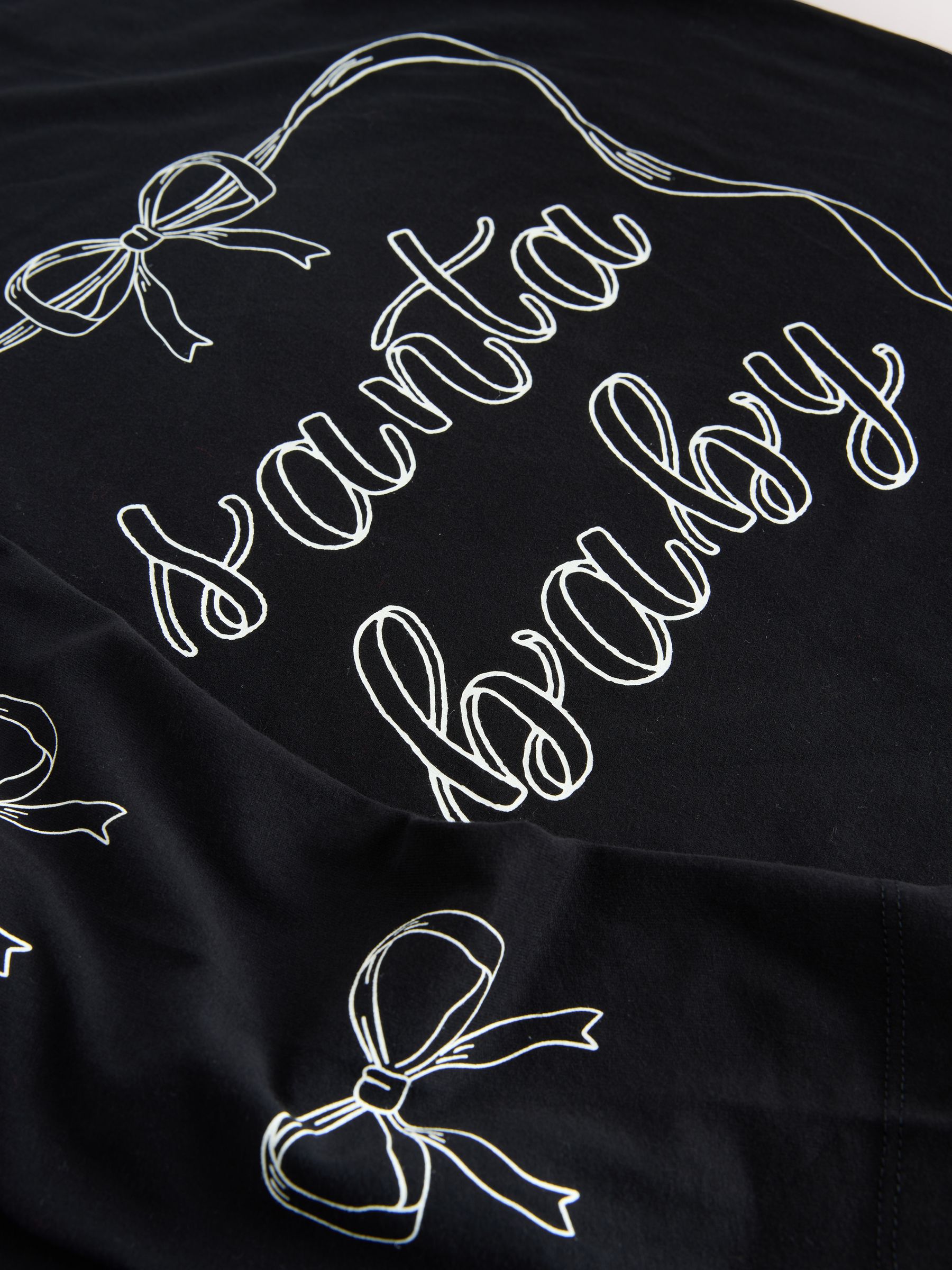 Zwart/wit - Graphic Long Sleeve Nightie
