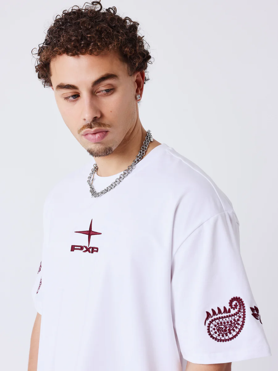 Project X Paris Embroidered T-Shirt Heren Wit