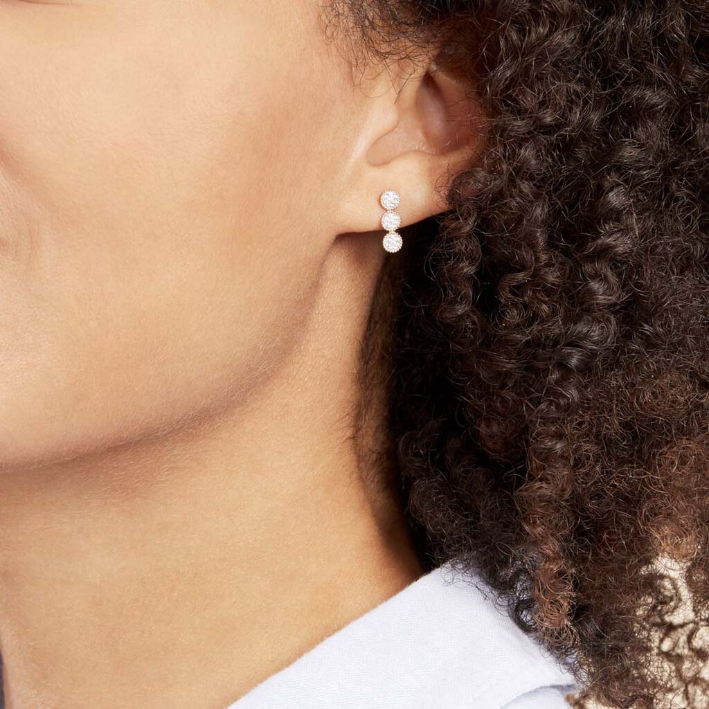 Boucles D'oreilles Pendantes Or Jaune Caleb Oxydes De Zirconium