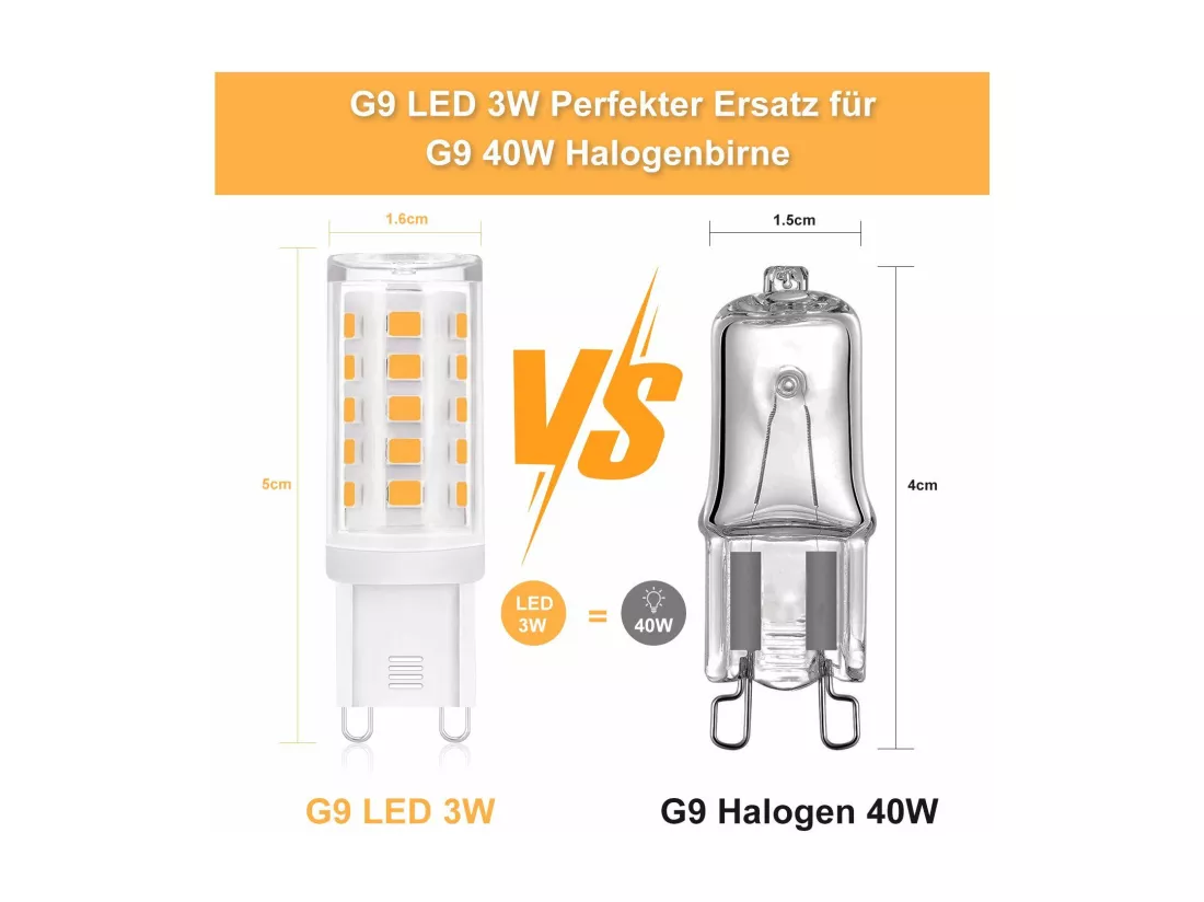 NETTLIFE Lot de 10 LED G9 ampoule blanc chaud de 3W remplacement pour lampe halogène 28W 30W 40W base sans scintillement économie non dimmable