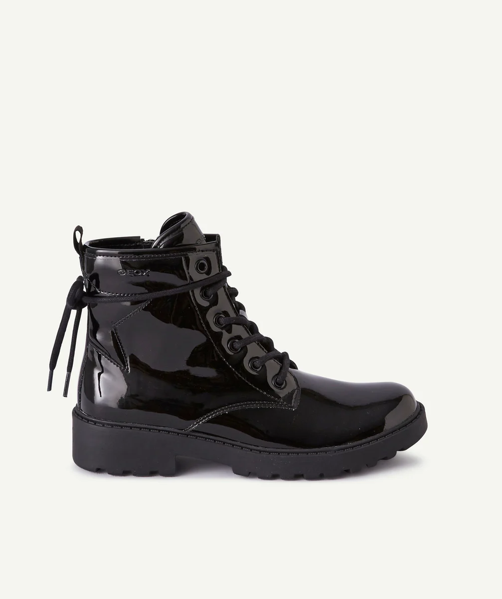 GEOXLES BOTTINES NOIRES VERNIES FILLE