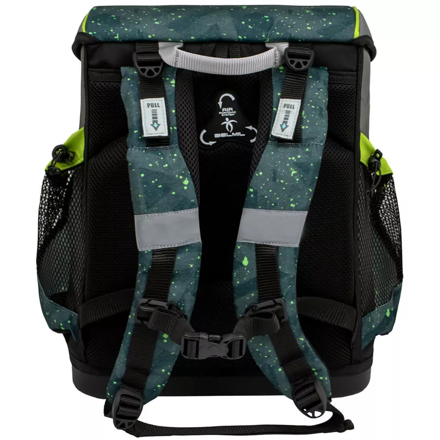 Belmil Schulranzen Mini Fit Schulranzen Set 4-teilig mit Brustgurt T-rex Roar