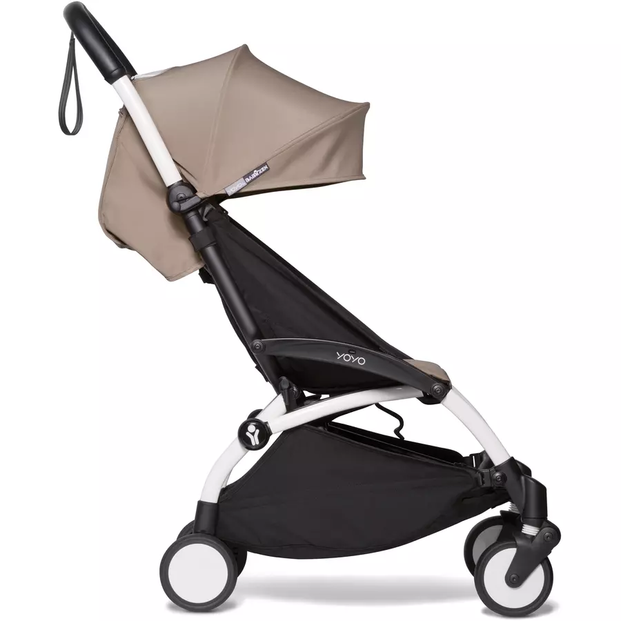 BABYZEN Kinderwagen YOYO2 6+ White mit Textilset Taupe und Backpack YOYO Black