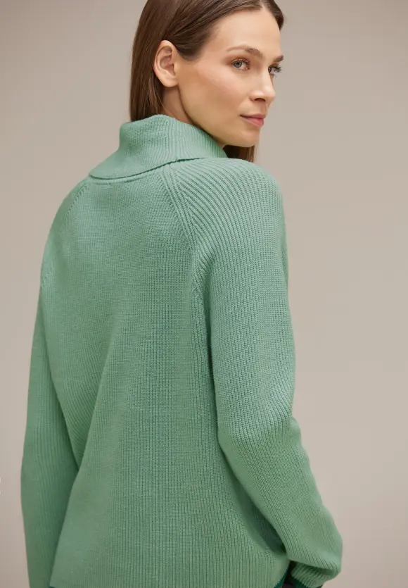 Rollkragenpullover - gentle green melange