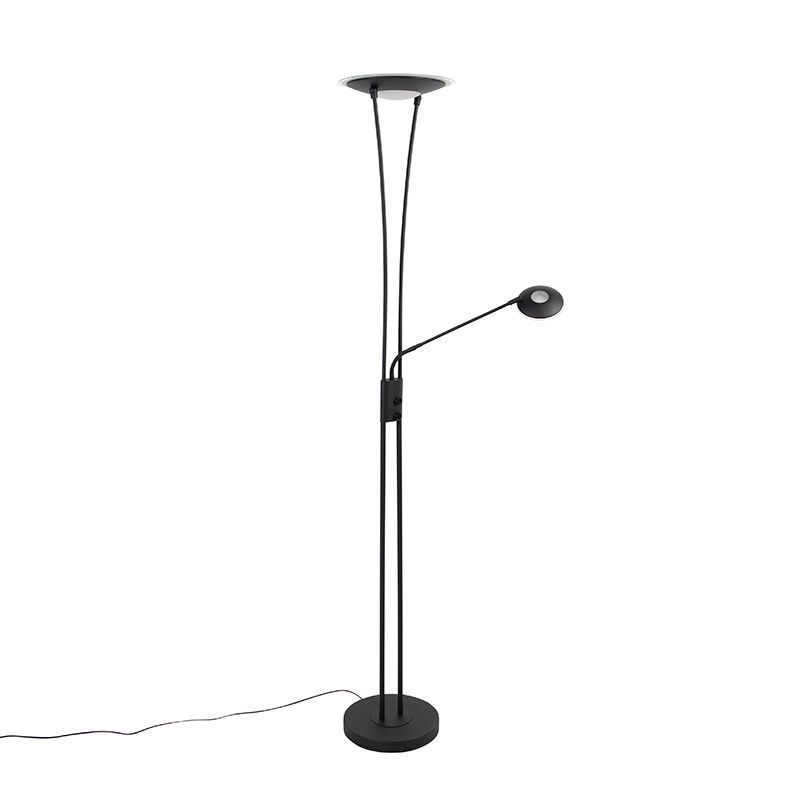 Moderne vloerlamp zwart incl. LED met leesarm - Ibiza