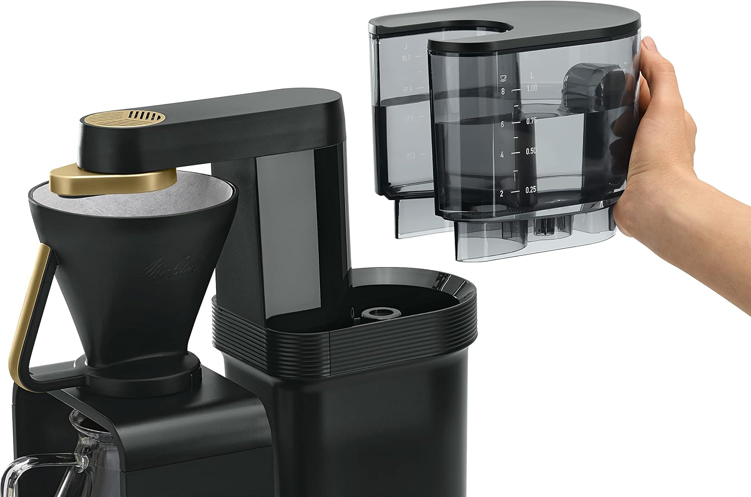 Melitta epour Kaffeemaschine, schwarz-gold