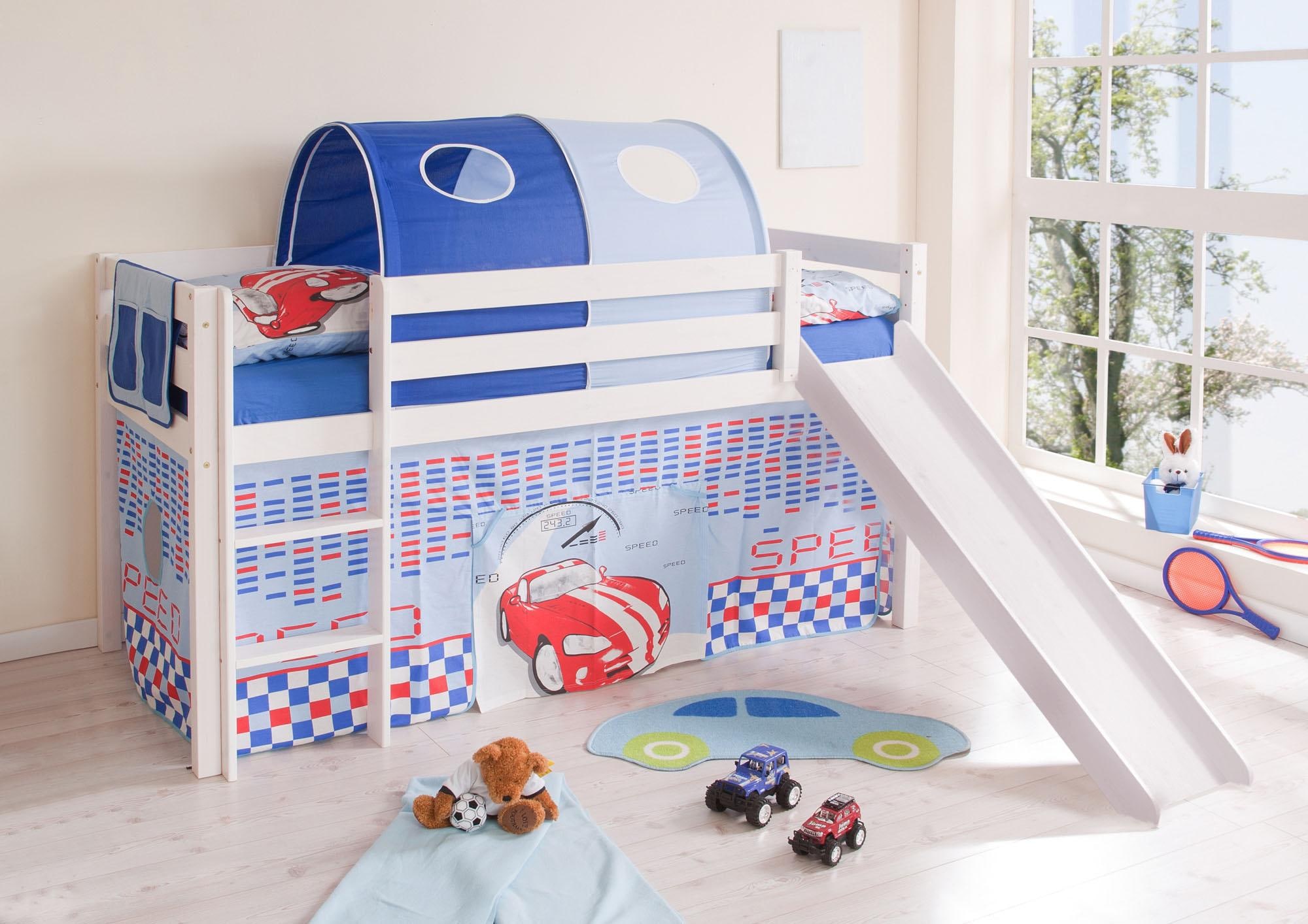 Ticaa Hochbett »Manuel« mit Rollrost, Kiefer massiv natur oder weiss
