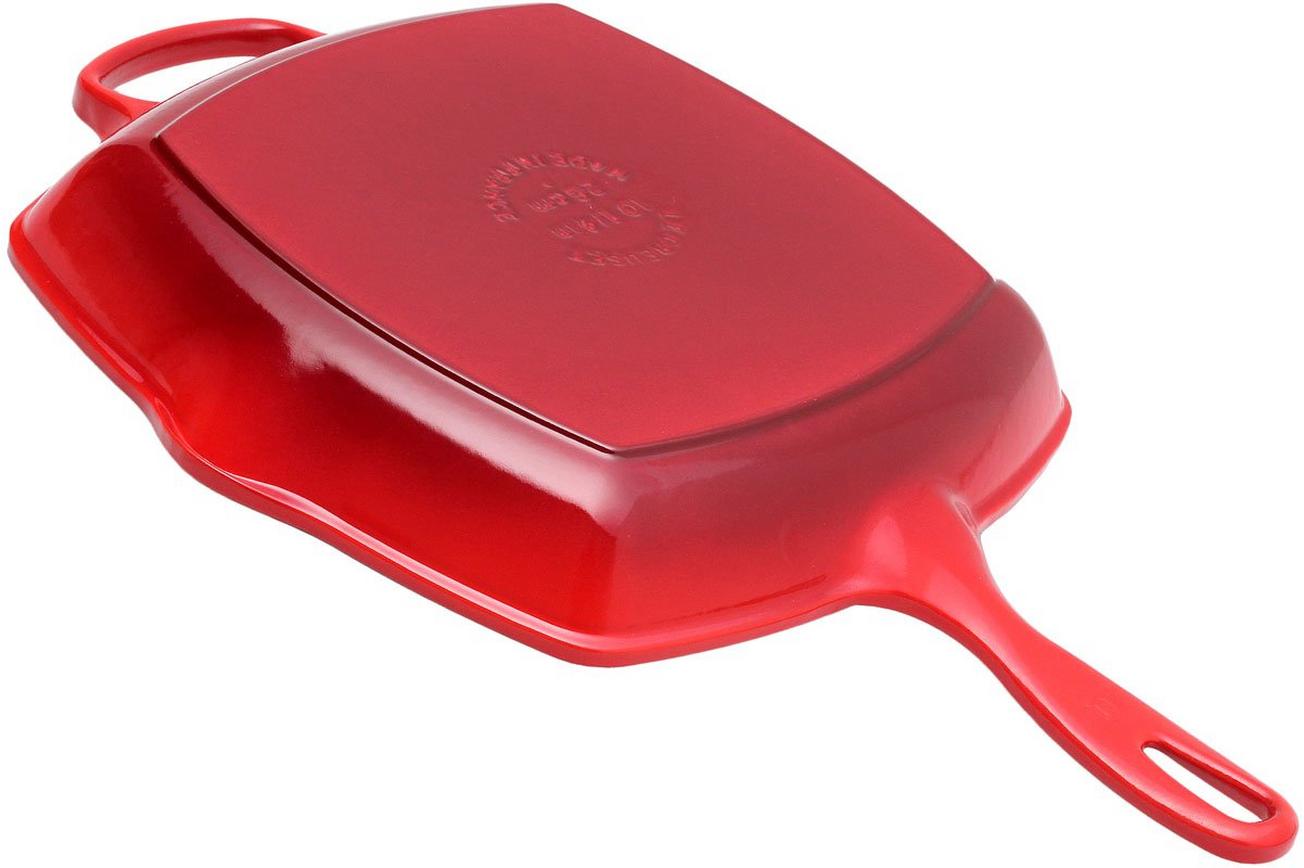Le Creuset Signature grillpan/skillet 26cm vierkant, rood