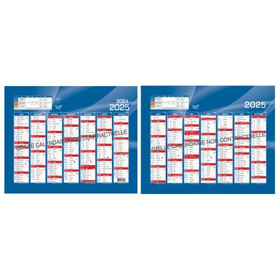 Calendrier de banque Août à Septembre - 27 x 21 cm - bleu - Quo Vadis