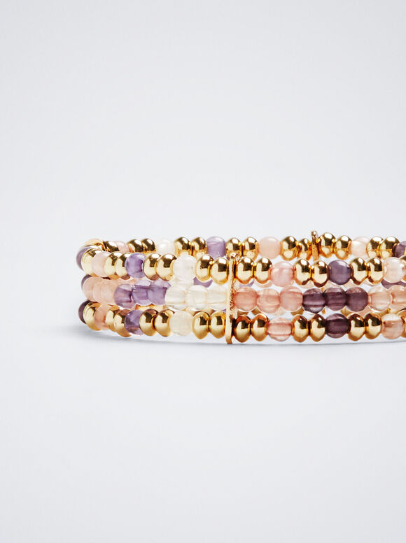 Pulseira elástica com resina - Multicolorida