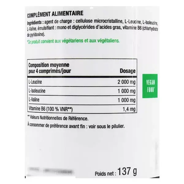 NHCO Bcaa 2:1:1 Biotechnology Process 90 comprimés