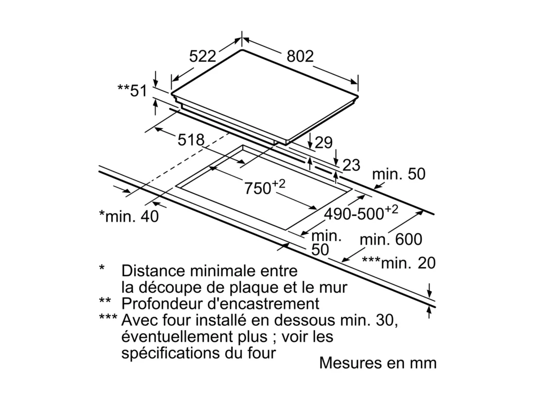 Plaque induction SIEMENS 80cm, 1042470