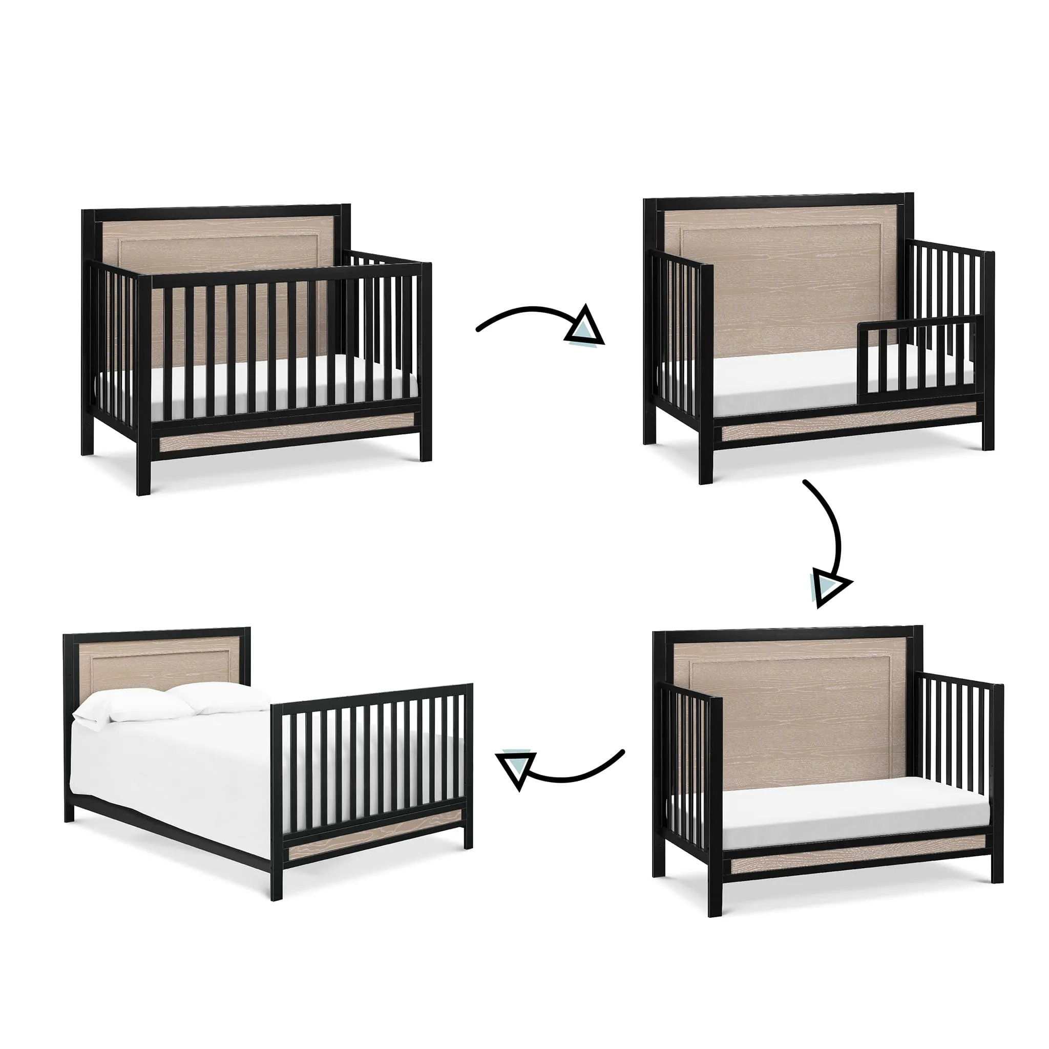 DaVinci Couchette Convertible 4-en-1 Radley - Ébène et Bois Côtier