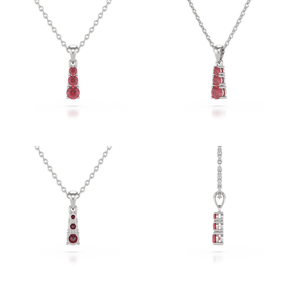 Collier Pendentif ADEN Rubis Chaine Argent 925 incluse 0.45grs