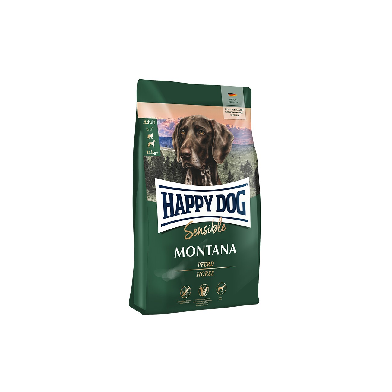 HAPPY DOG Sensible Trockenfutter Hund Adult, Montana 1 kg