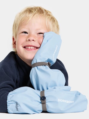 Didriksons Pileglove Fôrede Regnvotter, Light Sea Blue