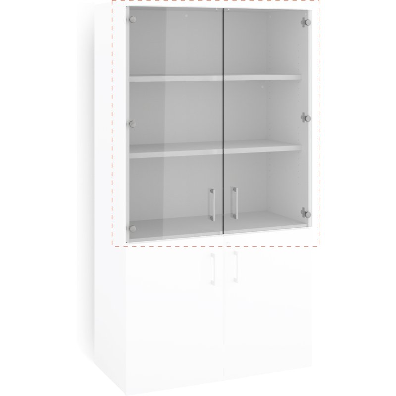 Portes verre ECLA pour bibliothèque haute ECLA L 100 x H 182 cm- lot de 2