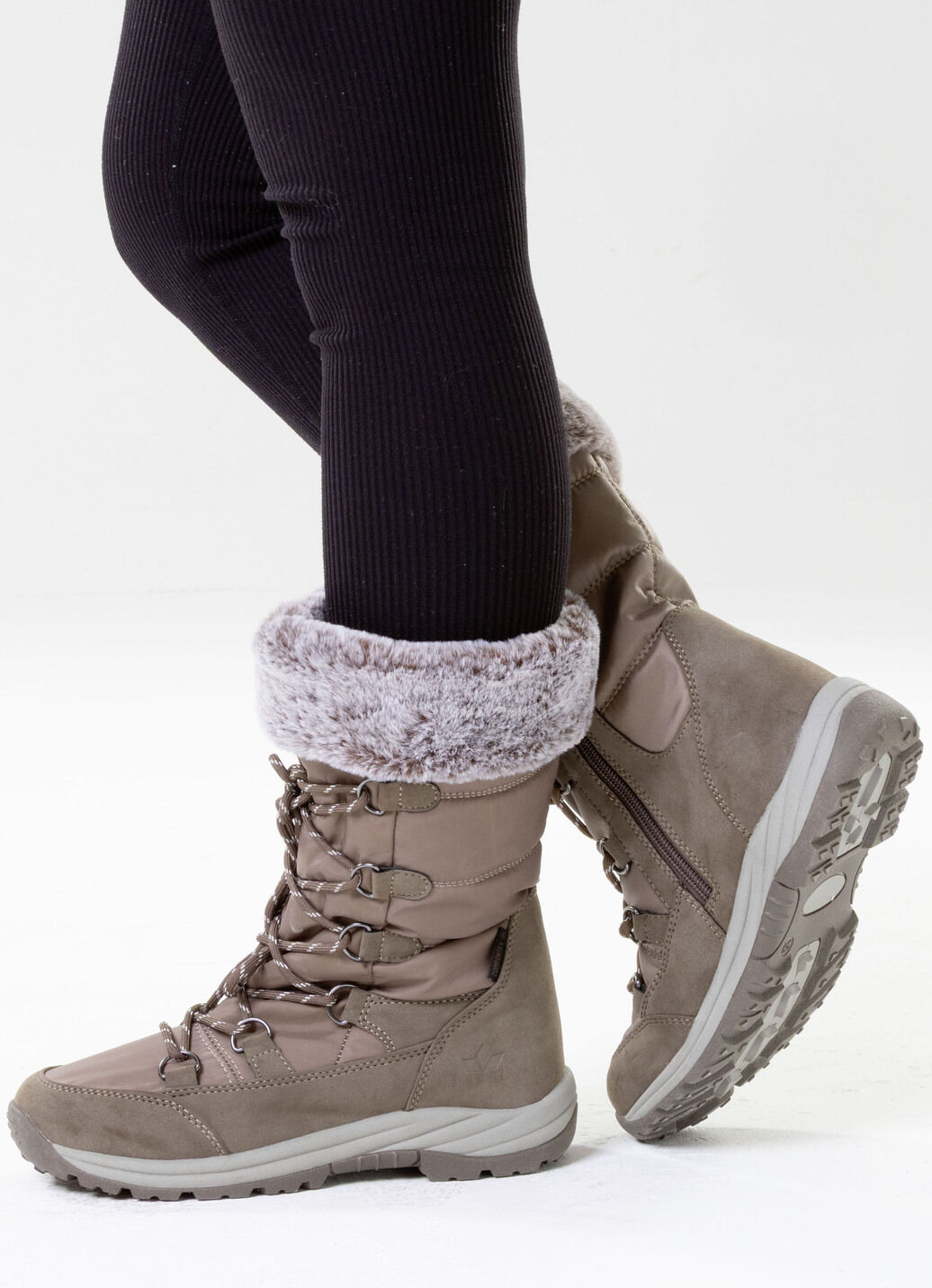 Gefütterte Damen-Stiefel, Winterschuhe, mit Reissverschluss