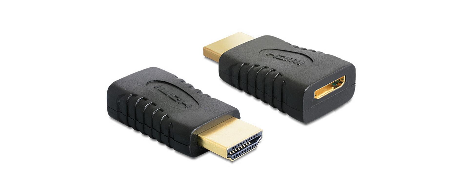 Adapter HDMI - Mini-HDMI (HDMI-C), 1 StückDelock Adapter High Speed HDMI – A Stecker zu C Buchse
