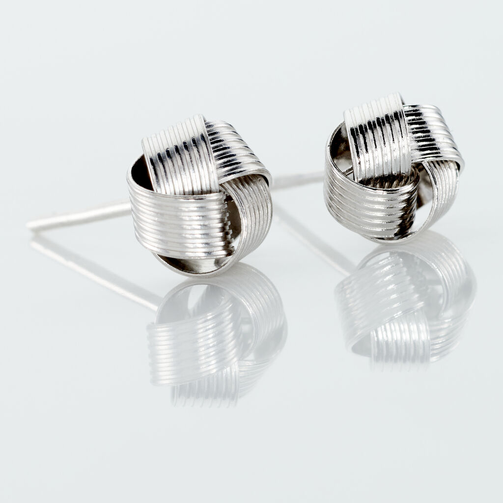 Boucles D'oreilles Puces Albanne Argent Blanc