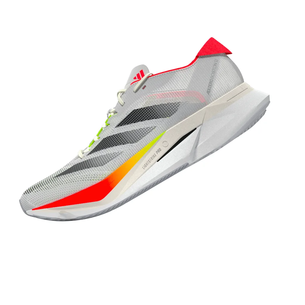 Adidas Men's Adizero Boston 12 Shoes Ftwr White/core Black/lucid Red