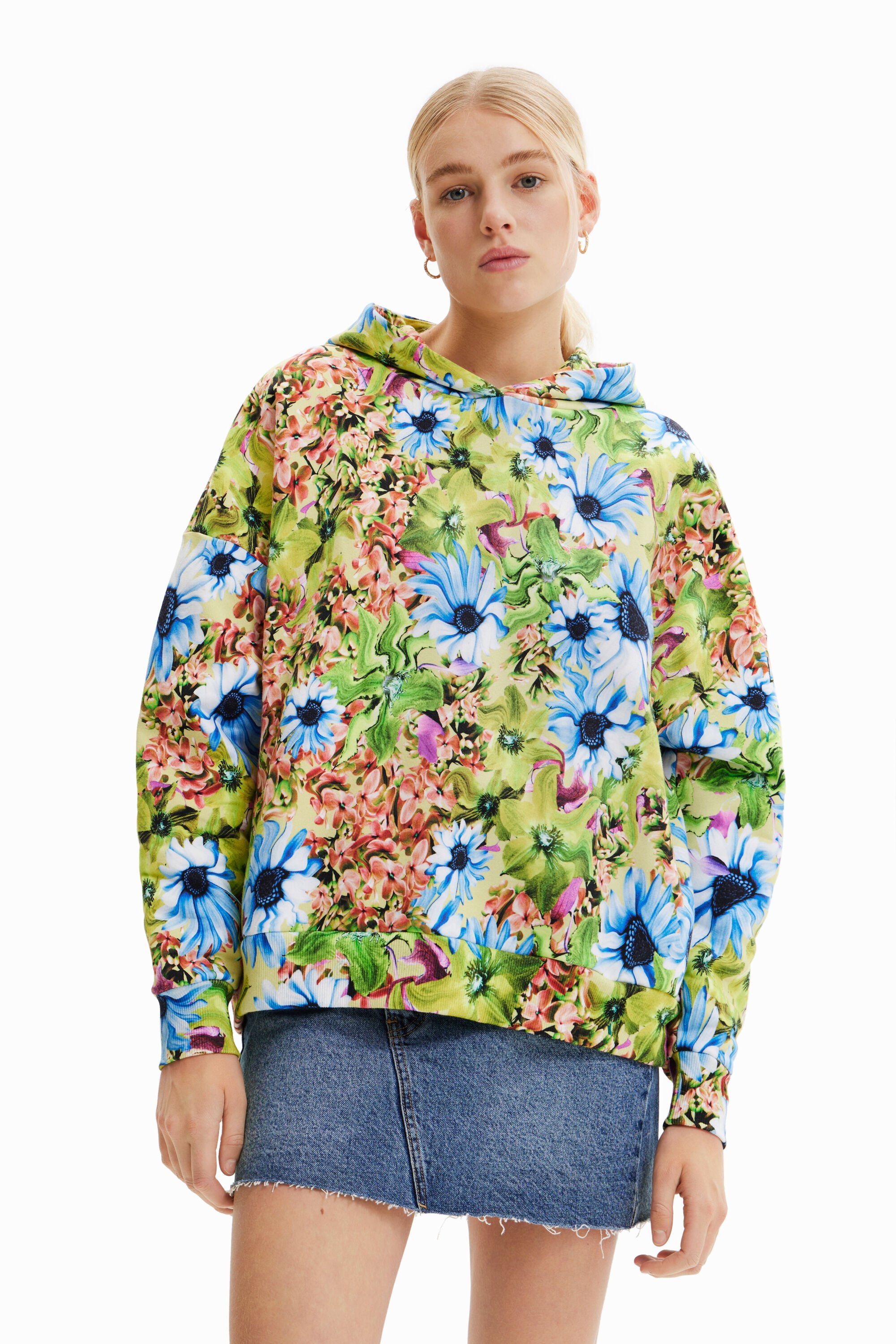 Sweat-shirt oversize fleuri