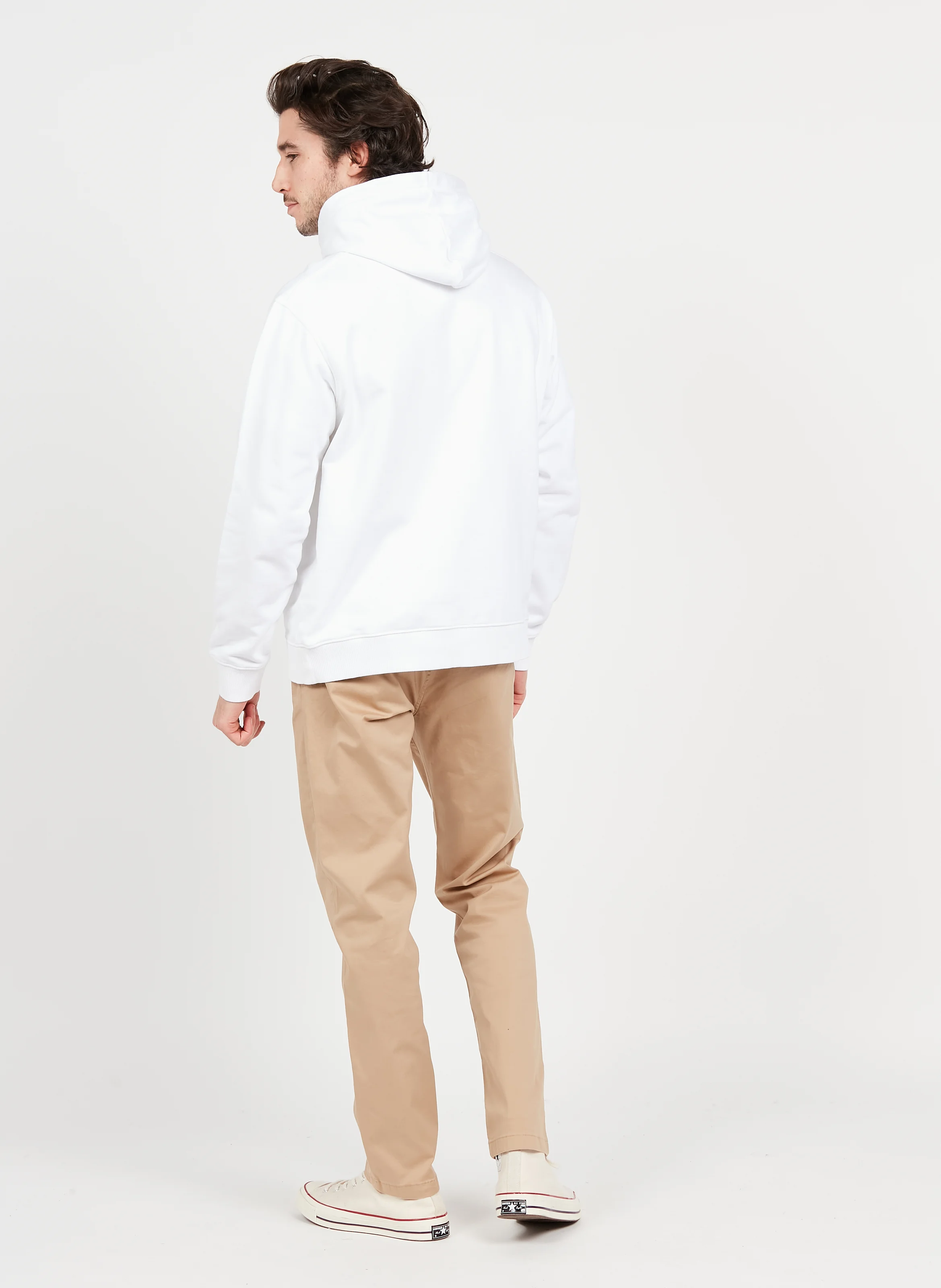 Sweat à capuche regular-fit sérigraphié en coton | Blanc