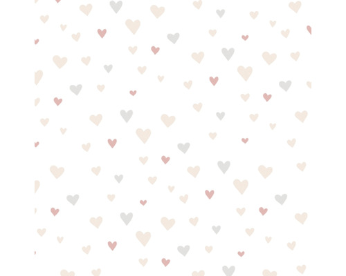 Vliesbehang 38124-1 Little Love Hearts roze grijs