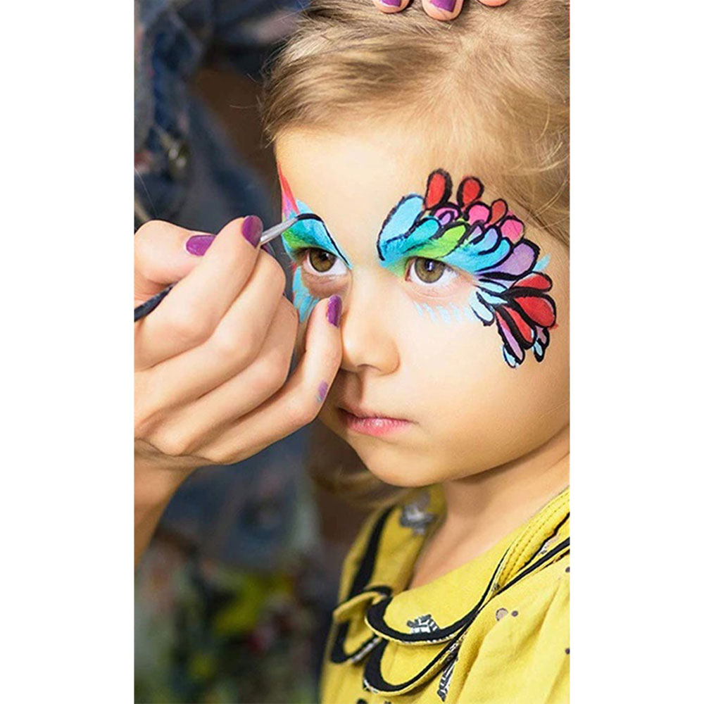(17-tlg. Set) Aqua Malkasten Fasnacht Kostüm Zubehör Motto Party Gesichts Schminkfarben Halloween Requisite (725.02020217) - Bunt