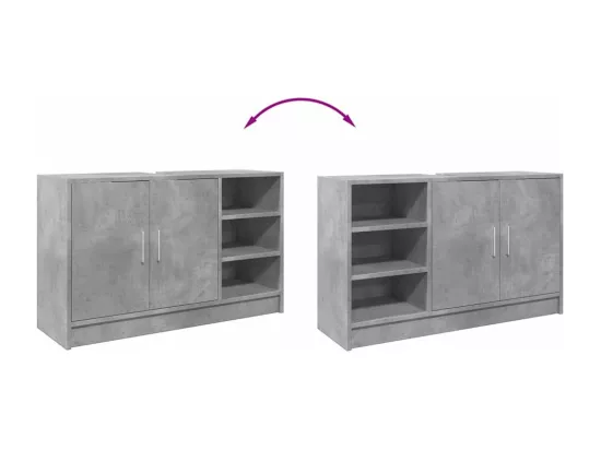 Armoire d'évier gris béton 90x29x55 cm bois d'ingénierie