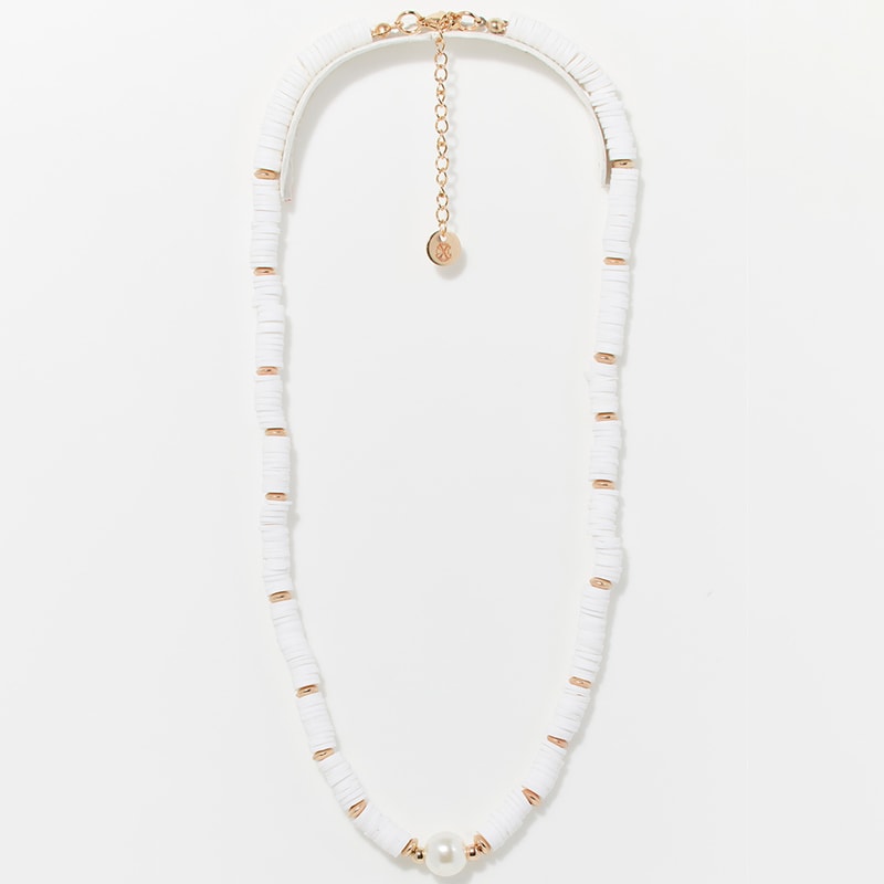 Collier - Acier inoxydable - Blanc