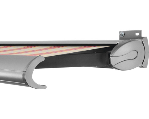 SOLUNA cassettescherm Exclusiv 2x1,5 doekdesign 8430 frame zilver E6EV1 geanodiseerd aandrijving rechts incl. motor en wandschakelaar