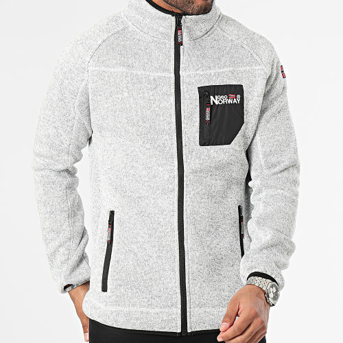 Veste Zippée Gris Chiné