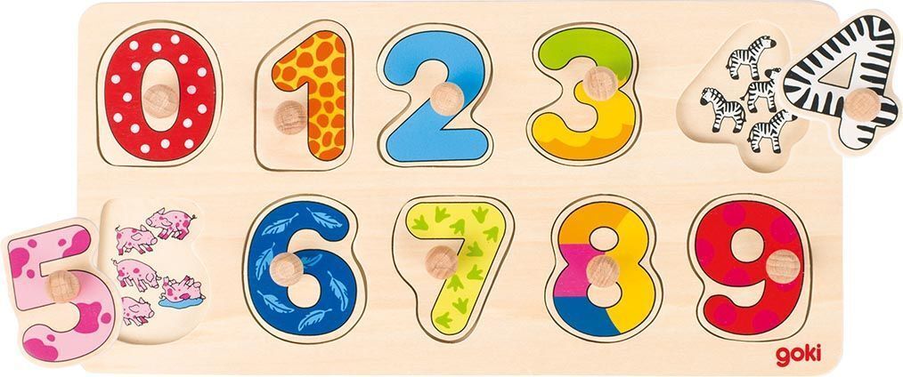 Einlegepuzzle LERNE ZÄHLEN 10-teilig in bunt