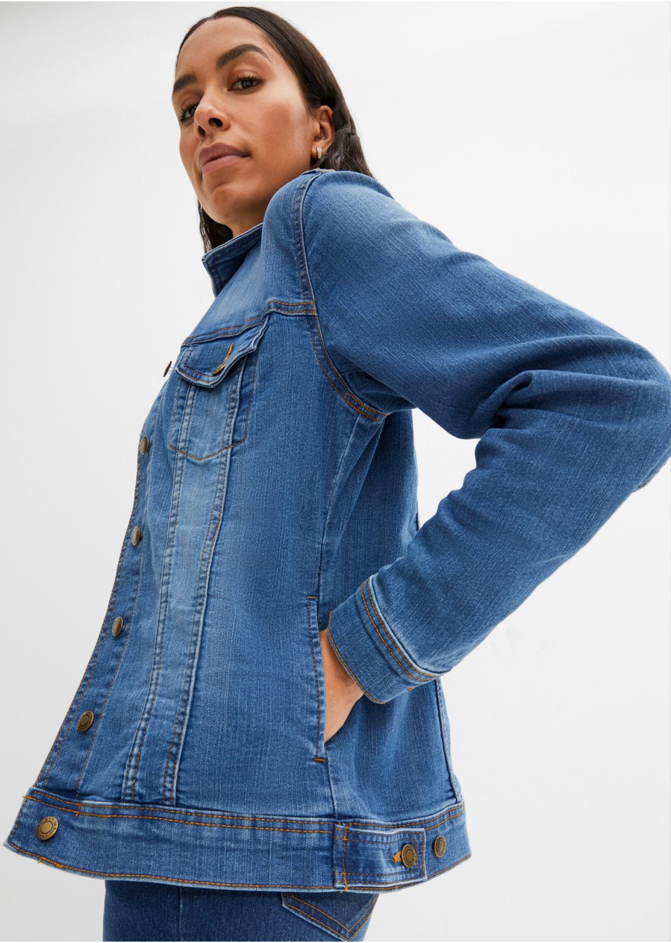 Veste en jean extensible, Basic