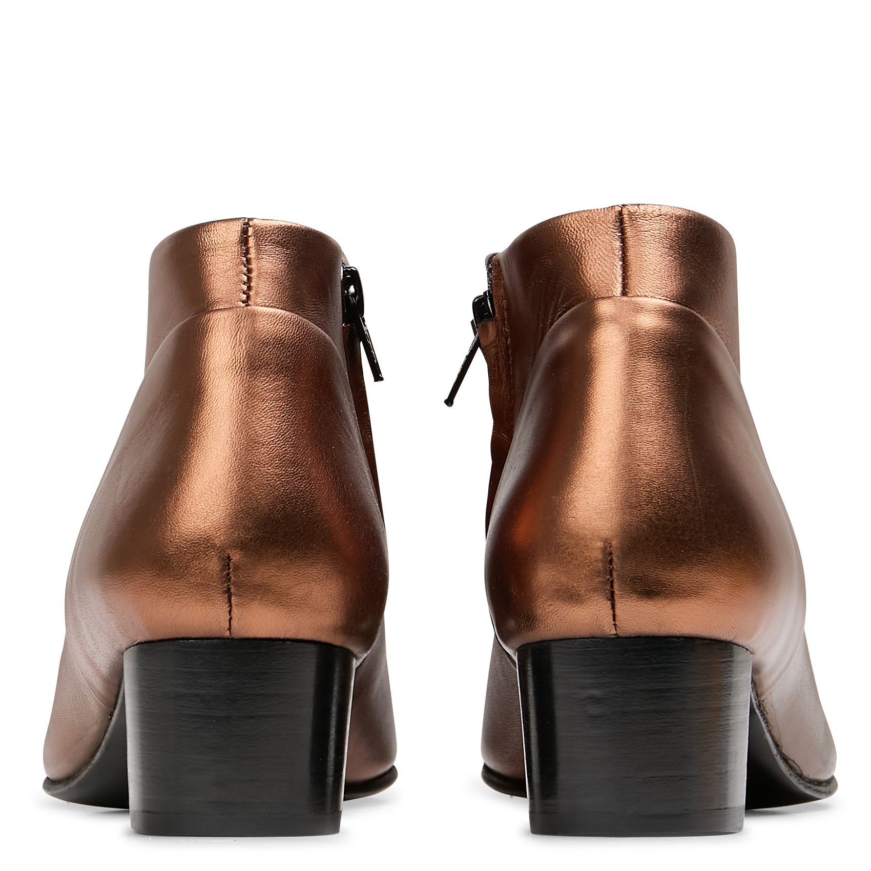 Boots en cuir métallisé| Marron