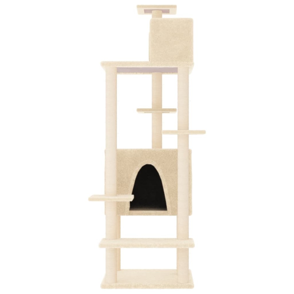 Arbre à chat avec griffoirs en sisal crème 154 cm
