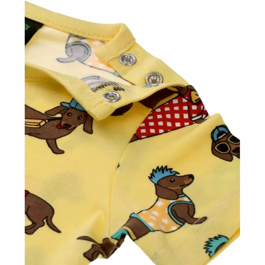 Villervalla Shirt Kurzarm Dachshund zitrone