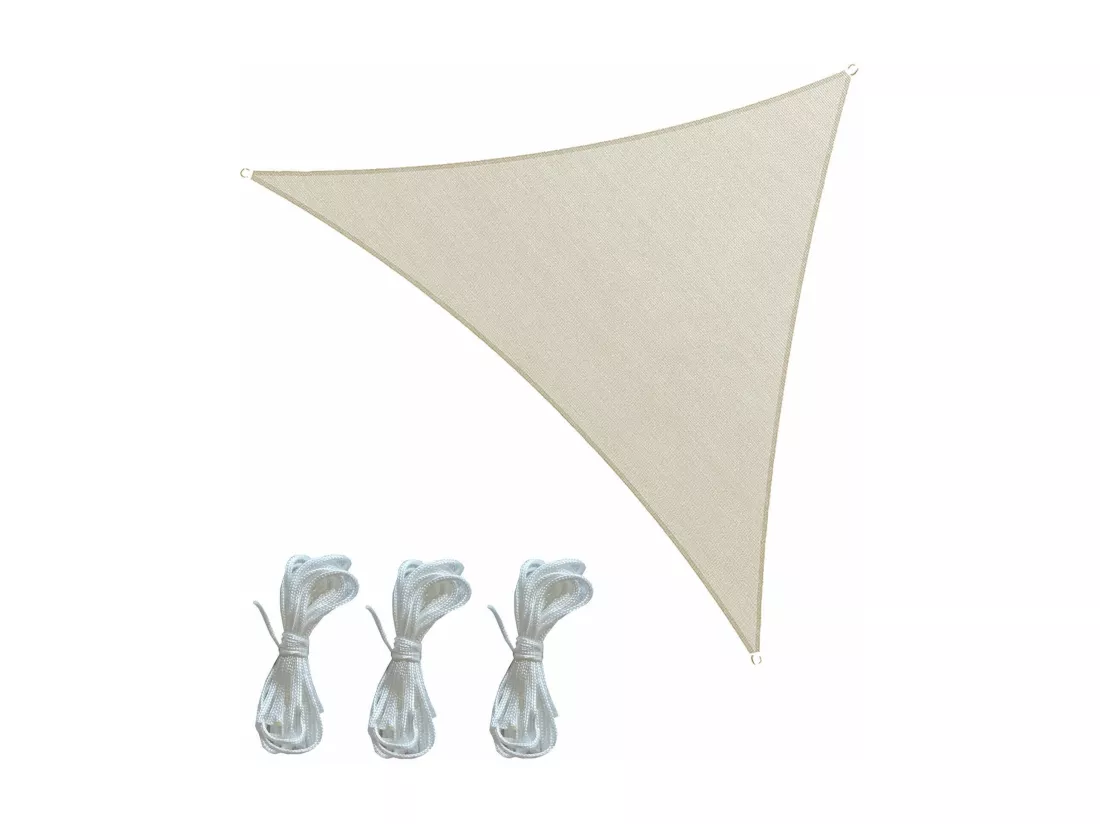 Voile d'ombrage Gulab 360x360x360 Polyester Imperméable Acier Blanc Crème