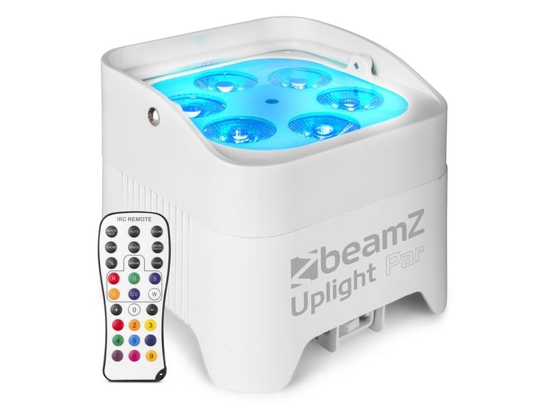 BeamZ Bodenstrahler BBP96SW Uplight Par Weiss Akkubetriebener LED-Bodenstrahler 6x 12W