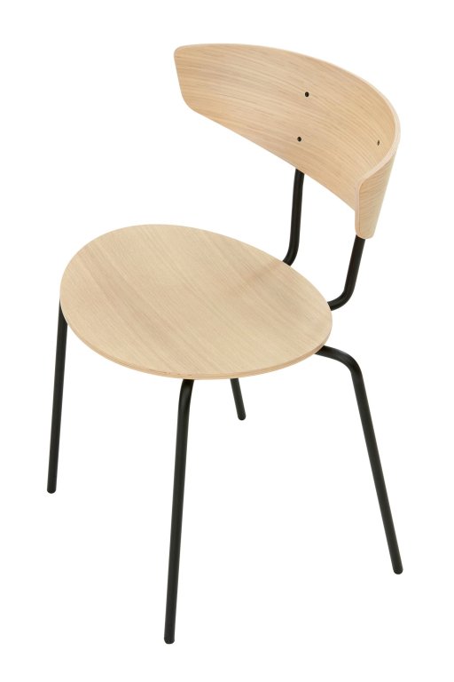 Ferm Living Herman stoel zwart, zwart onderstel