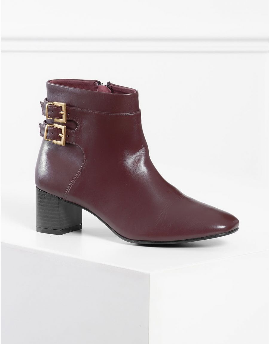 Bottines bordeaux talons