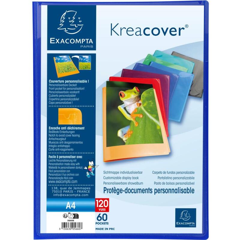 Protège-documents polypropylène semi rigide Kreacover® Opaque 60 pochettes - 120 vues - A4